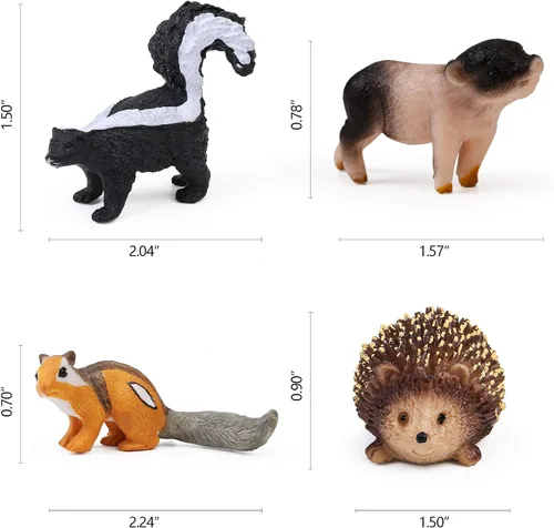 Vista 2 de 16 piezas de figuras de animales del bosque para bebés, figuras de criaturas del bosque, juguetes en miniatura, adornos para pasteles y cupcakes