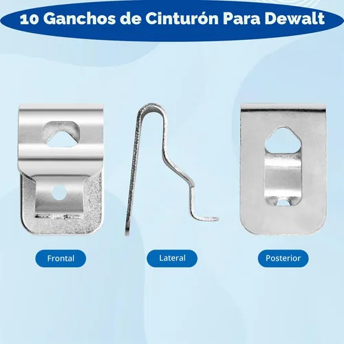Vista 5 de 10 clips de cinturón para Dewalt, Anglecai 304 clips de herramientas de taladro de acero inoxidable