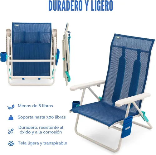 Vista 5 de Shibumi Shade Silla de playa portátil para adultos Marco de grado marino antioxidante Capacidad de 300 libras Correas acolchadas