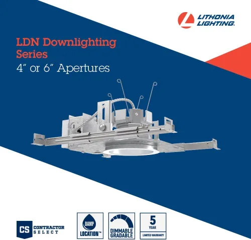 Vista 4 de Lithonia LDN4 35/10 MVOLT GZ10 HSG LDN 4 REDONDAS, 3500 K, 1000 LUMENES, 120/277 V, Atenuación genérica al 10%, VIVIENDA