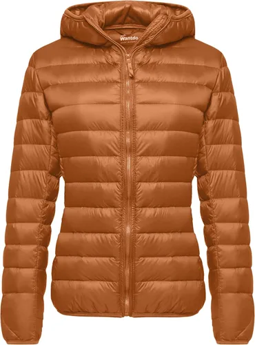 Vista 13 de Wantdo - Chaqueta de plumón corto con capucha para mujer Beige
