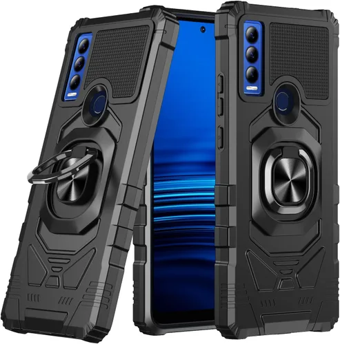 Vista 2 de Funda para Cricket Ovation 3 / AT&T Motivate Max con protector de pantalla de vidrio templado, protector de cuerpo completo [grado militar]