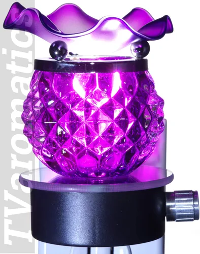 Vista 5 de TVaromatics Purple Pineapple Glass Plug-in Aroma Lamp Oil Warmer with Dimmer - PAL873257