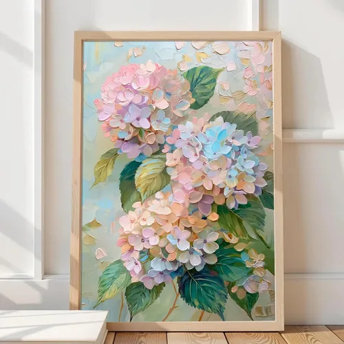 Vista 15 de Pintura botánica azul, estética, imágenes botánicas, elegante póster con estampado floral, arte de pared floral floreciente, cuadro de flores azules