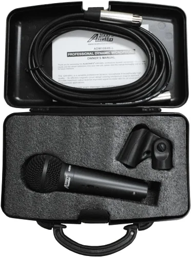 Vista 2 de Audio 2000s ADM1064BL Micrófono vocal dinámico con cable XLR a XLR de 16 pies