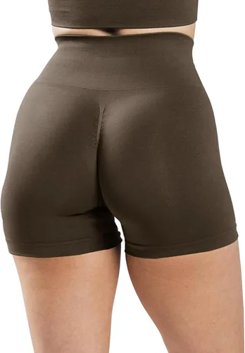 Vista 3 de CHANGEZOE Pantalones cortos de entrenamiento para mujer, sin costuras, cintura alta, amplifican el gimnasio, yoga, atléticos, pantalones cortos