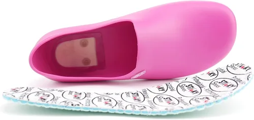 Vista 8 de Sticky Zapatos de lactancia para mujer, impermeables, antideslizantes, tema hospitalario, zuecos médicos para exfoliantes de sala de operaciones
