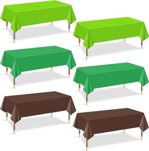 Vista 21 de Mwellewm 6 manteles de plástico desechables, mantel de arcoíris de colores surtidos, rectangular de neón colorido a granel sólido para cumpleaños