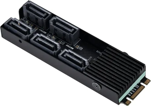 Vista 3 de Silverstone Tecnología ECS07 Tarjeta de expansión de almacenamiento PCIe M.2 PCIe de 5 puertos SATA Gen3 6Gbps no RAID M.2, SST-ECS07