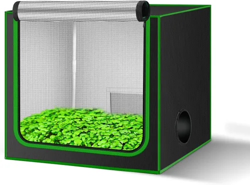 Vista 14 de Tienda de campaña pequeña para aerogarden, 18 x 18 x 36 pulgadas, sistema de cultivo hidropónico, lona Mylar de diamante 600D altamente reflectante