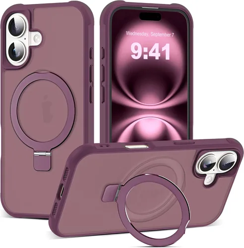 Vista 96 de SKYLMW - Funda compatible con iPhone 11 de 6.1 pulgadas, con soporte magnético invisible tipo anillo, funda translúcida de grado militar, compatible