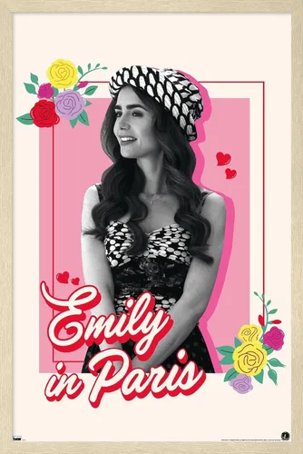 Vista 7 de Trends International Emily In Paris - Póster de pared de flores, 14.72 x 22.37 pulgadas, versión enmarcada de madera de granero