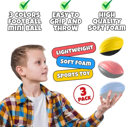 Vista 3 de Mini pelotas de fútbol de espuma de 5 pulgadas (paquete de 3) en espiral