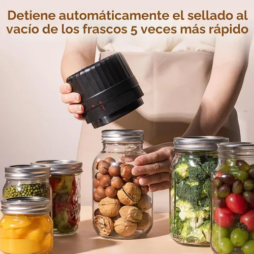 Vista 3 de HTPOW Sellador al vacío eléctrico para frascos Mason – Kit automático de sellado al vacío para frascos Mason, Sellador al vacío para todos