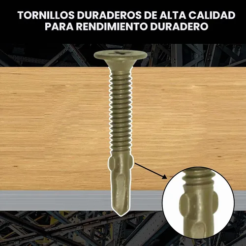 Vista 2 de Tornillos escariadores Tek para madera y metal revestidos en cerámica 1. Tamaño del paquete-Small
