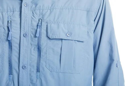 Vista 5 de TACVASEN Camisas tácticas para hombre, de secado rápido, protección UV, transpirable, manga larga, senderismo, pesca, botones