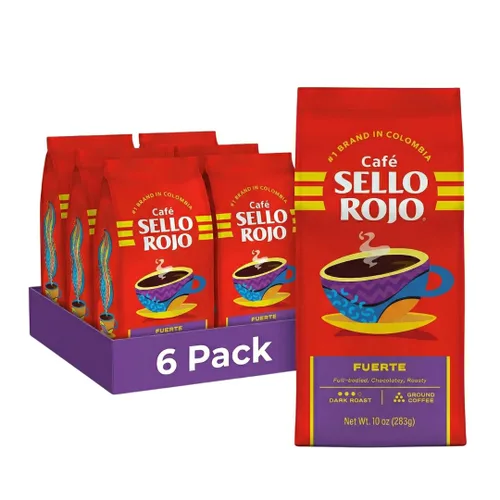 Vista 7 de Sello Rojo Fuerte café molido tostado oscuro, 10 oz