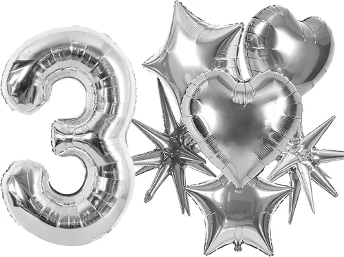 Vista 123 de Globos de números grandes, negros, de 40 pulgadas