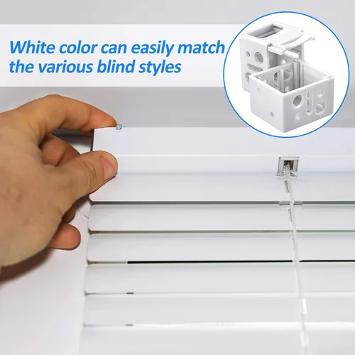 Vista 5 de Jetec 2 piezas de 1 pulgada Mini soportes de persiana de plástico blanco perfil caja montaje ventana persianas barandilla soporte reemplazo for