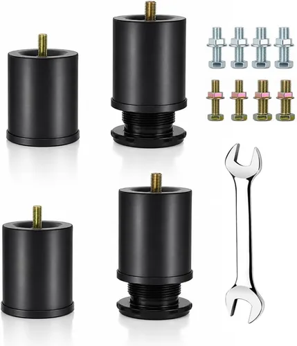 Vista 10 de Base de cama ajustable de metal de 2 a 3.5 pulgadas, reemplazo de patas de patas de alta resistencia, altura extra, compatible con el 93%