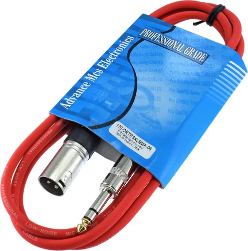 Vista 12 de Cable Patch de Audio Pro XLR macho TRS de 1/4 pulgadas a 3 pines equilibrado y blindado (3 pies de largo, azul)