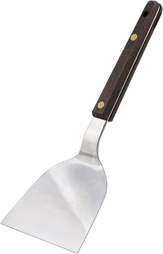 Vista 10 de TIKUSAN Okonomiyaki - Espátula giratoria para barbacoa, mango de madera, hecho en Japón (2.8 x 7.2 pulgadas)