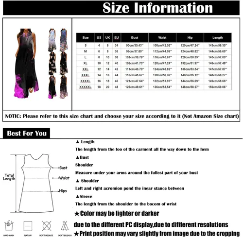 Vista 5 de TREBIN Vestido largo sin mangas con cuello en V y estampado clásico para mujer