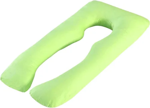 Vista 14 de Almohada de embarazo grande en forma de U de cuerpo completo con funda de almohada de algodón reemplazable y lavable para mujeres embarazadas que