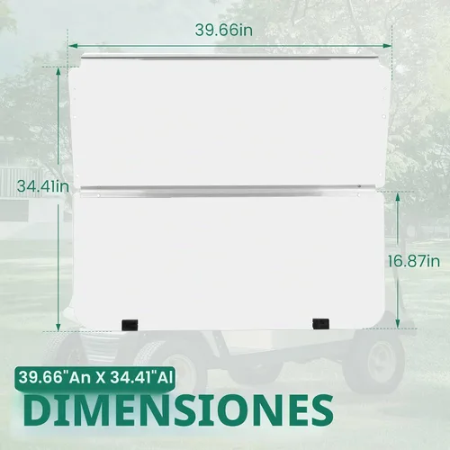 Vista 3 de ECOTRIC Parabrisas compatible con Club Car DS de 1982-2000.5 Clear Fold Down resistente al impacto para carrito de golf Modelo DS