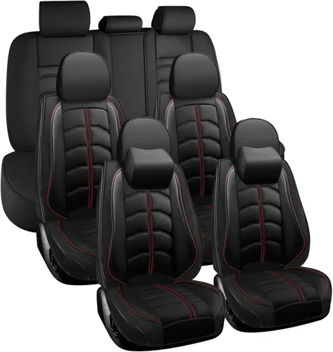 Vista 25 de Funda de asiento de auto de 7 asientos para Nissan Armada 2004-2023, funda de asiento duradera, resistente al desgaste, impermeable, transpirable