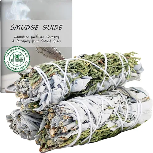 Vista 16 de Ancientveda Paquete de 3 barras de mezcla de salvia blanca para limpieza, meditación, yoga y manchas Cedro, romero, eucalipto y enebro