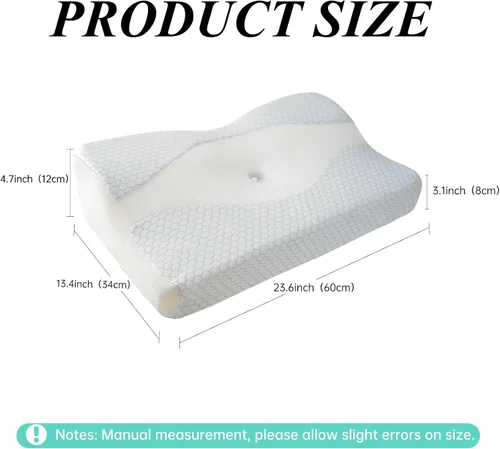 Vista 6 de Reidio Almohada cervical de apoyo cervical para dormir almohada de cama con funda de almohada de enfriamiento transpirable, almohada de espuma