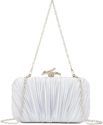 Vista 5 de Freie Liebe Bolso de mano para mujer, bolso de noche plisado con cadena para fiesta de boda