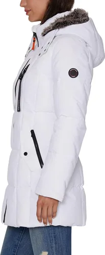 Vista 3 de Nautica Chaqueta acolchada pesada para mujer con capucha forrada de piel sintética