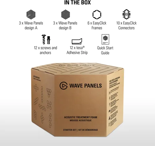 Vista 8 de Elgato Wave Panels Starter Set (azul) - 6 paneles de tratamiento acústico, espuma de doble densidad, marcos EasyClick patentados, diseño modular