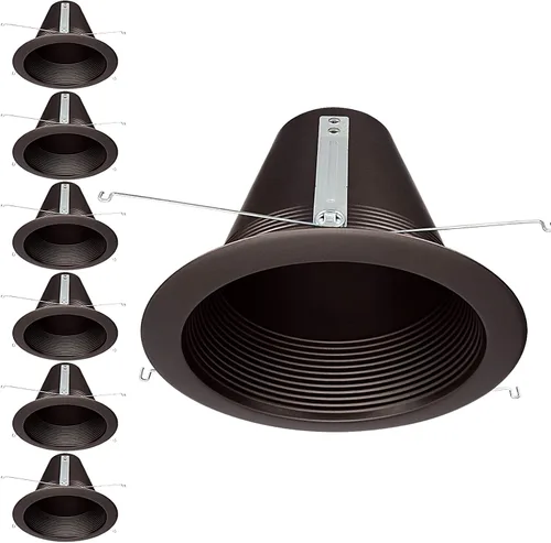 Vista 13 de TORCHSTAR Paquete de 6 luces empotrables de 6 pulgadas con bridas Negro