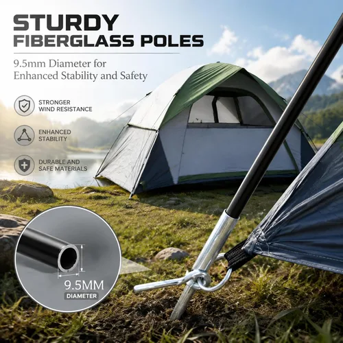 Vista 9 de XL Tienda de campaña con cúpula para 4 a 6 personas, doble capa impermeable, desmontable para senderismo al aire libre, pesca Tents