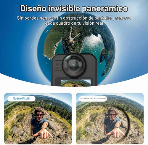 Vista 2 de FitStill Kit de protector de lente solo para Go Pro MAX 2, protectores de lente de vidrio óptico para MAX2, cubierta protectora de lente premium