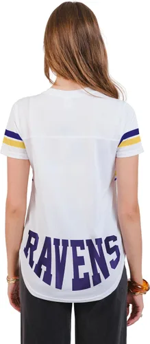 Vista 2 de Ultra Game Women's NFL Official Soft Mesh Varsity Stripe T-Shirt