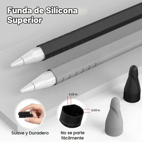 Vista 5 de Paquete de 2 fundas compatibles con Apple Pencil Pro 2024 y 2ª generación: accesorios de funda protectora para Apple Pen - Funda de silicona