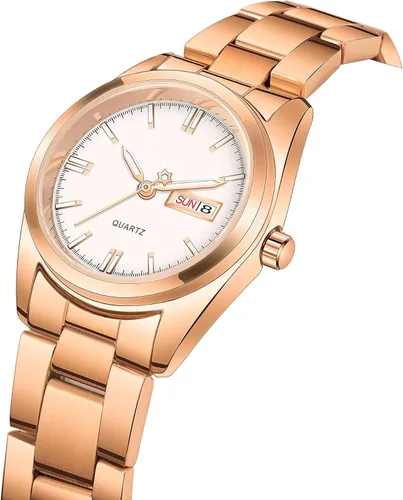 Vista 2 de carlien Relojes de lujo para mujer, calendario impermeable luminoso, reloj de pulsera de cuarzo para mujer