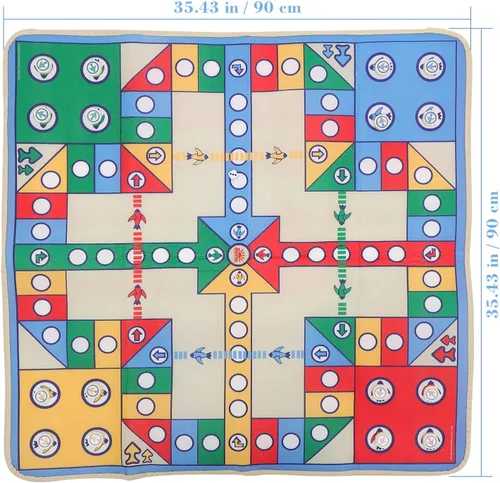 Vista 7 de NUOBESTY Alfombra de ajedrez voladora con 16 piezas de ajedrez y dados para padres e hijos, juego de mesa familiar para fiestas, viajes, 33.85 x
