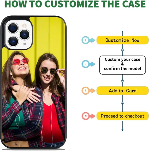 Vista 5 de Fundas Protectoras para Teléfonos Cubierta Funda Personalizada con Foto para iPhone 11/12/13/14/15/16/17/Pro/Max/Plus/Mini/6/7/8 para Samsung