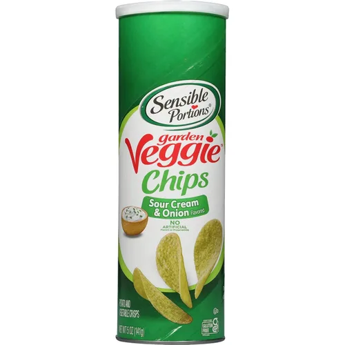 Vista 5 de Sensible Portions Chips de verduras apiladas para jardín, sal marina, 5 onzas