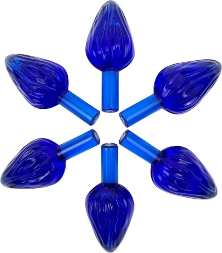 Vista 15 de National Artcraft Adornos de luz grandes de cerámica estilo giro para árbol de Navidad, paquete de 25 unidades (aguamarina)