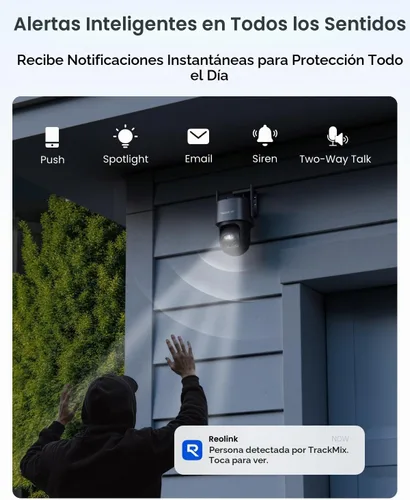 Vista 6 de REOLINK TrackMix 4K Dual-Lens PTZ Solar Security Cameras Wireless Outdoor Grey