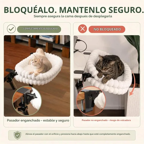Vista 2 de CHEERPALS Cloud - Hamaca plegable para gatos de interior Gris