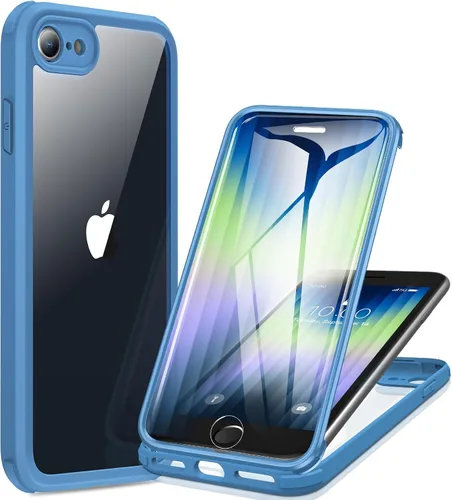 Vista 101 de Miracase - Funda para iPhone SE de 3ª/2ª generación 2022 2020 de cuerpo completo con protector de pantalla de vidrio integrado, resistente