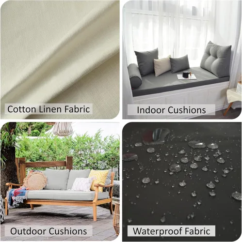 Vista 9 de Cojines de banco personalizados para muebles de interior/exterior, almohadilla de asiento de ventana panorámica con parte inferior antideslizante