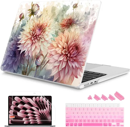 Vista 51 de Mektron Diseñada para MacBook Air 2025/2024/2023 de 15 PULGADAS M4 A3241 /M3 A3114 /M2 A2941, Carcasa de Cubierta Rígida de Plástico Impreso